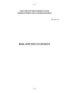 DOCUMENT OF THE EUROPEAN BANK FOR …