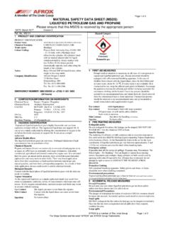 MATERIAL SAFETY DATA SHEET (MSDS) LIQUEFIED …
