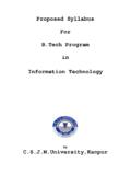 Proposed Syllabus For B.Tech Program in …