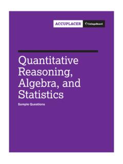Quantitative Reasoning, Algebra, and Statistics