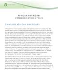 AFRICAN AMERICAN: COMMUNICATION STYLES CWM AND …