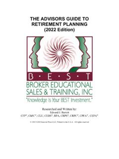 THE ADVISORS GUIDE TO RETIREMENT PLANNING