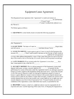 Equipment Lease Agreement - LABEX of MA