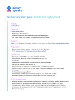 Kindness lesson plan: middle and high school - Autism …