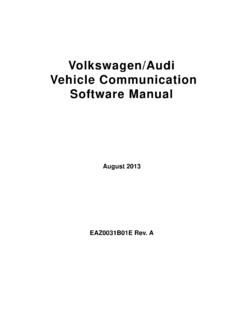 Volkswagen/Audi Vehicle Communication Software Manual