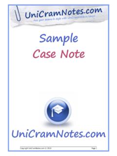 Law Case Note Sample - UniCramNotes.com