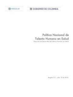 Pol&#237;tica Nacional de Talento Humano en Salud