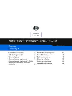 Adult Court Pronouncement Cards - judiciary.uk
