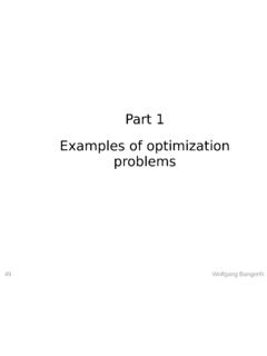 Part 1 Examples of optimization problems