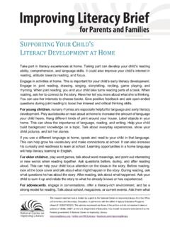 Supporting Your Child's Literacy Development at Home