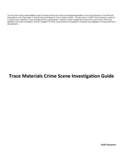 Trace Materials Crime Scene Investigation Guide - NIST