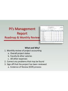 PI’s Management Report - Financial &amp; Business Services