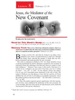 Jesus, the Mediator of the New Covenant
