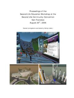 Proceedings of the Second Life Education Workshop at the ...