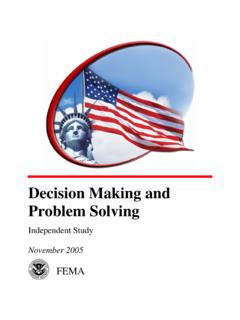 Decision Making and Problem Solving - FEMA