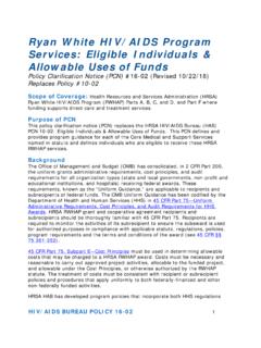 Ryan White HIV/AIDS Program Services: Eligible Individuals