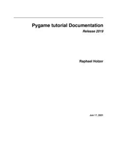 Pygame tutorial Documentation - Read the Docs