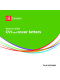 How to write CVs cover letters - London School of …