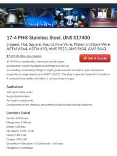 17-4 PH&#174; Stainless Steel, UNS S17400