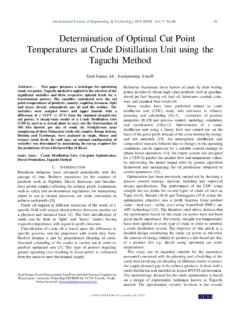 Determination of Optimal Cut Point Temperatures …