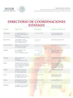 DIRECTORIO DE COORDINACIONES ESTATALES