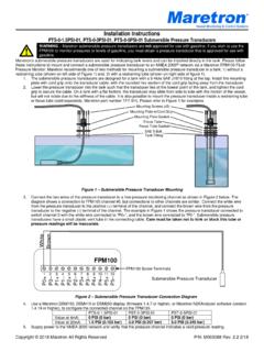 Submersible Pressure Transducer Installation …