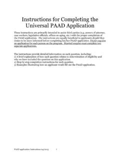 Instructions for Completing the Universal PAAD Application