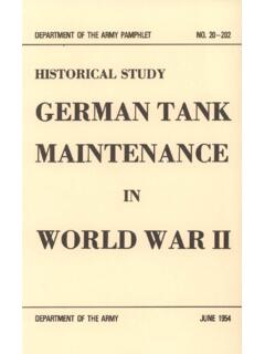 GERMAN TANK MAINTENANCE - United States Army …