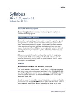 SPAN 1101 1.2 Syllabus - LSU Continuing Education