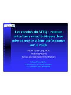 Enrobes MTQ relation caracteristiques mise en oeuvre ...