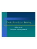 Public Records Act Training - State of California