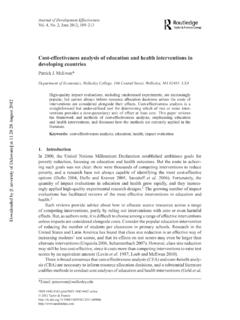 Cost-effectiveness analysis of education and health ...