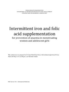 ntermittent iron and folic acid supplementatio - WHO