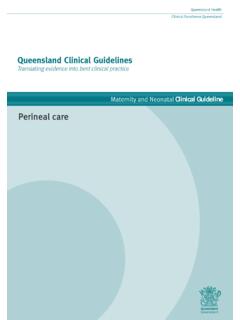 Guideline: Perineal care - Queensland Health