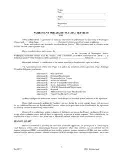 AGREEMENT FOR ARCHITECTURAL SERVICES OA1