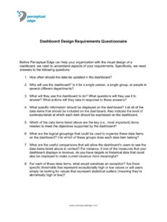 Dashboard Design Requirements Questionnaire - Perceptual …