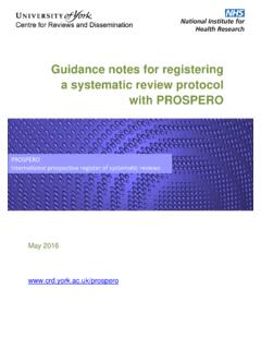 Guidance notes for registering a systematic review ...