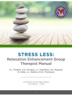 Stress Less: Relaxation Enhancement Group Therapist …