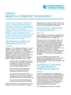 CANADA BENEFICIAL OWNERSHIP TRANSPARENCY