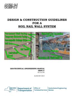 DESIGN &amp; CONSTRUCTION GUIDELINES FOR A SOIL NAIL …