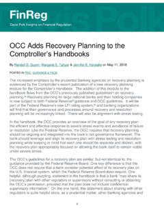 OCC Adds Recovery Planning to the Comptroller’s Handbooks