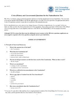 Civics (History and Government) Questions for the ...
