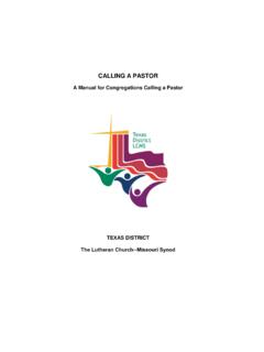 CALLING A PASTOR - The Texas District of The Lutheran ...