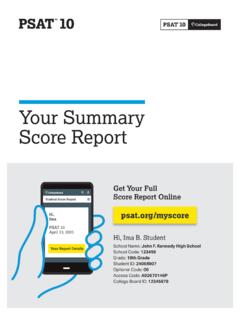 Your Summary Score Report - SAT Suite of Assessments