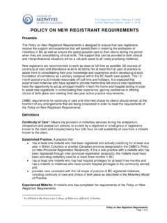 10 Policy on New Registrant Requirements - cmbc.bc.ca