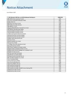 Revised Participant List - March 2017 - ASX