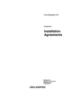 Installation Agreements - United States Army