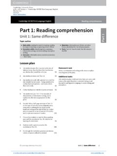 Part 1: Reading comprehension - Cambridge University Press
