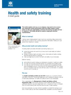 Health and safety training - hse.gov.uk