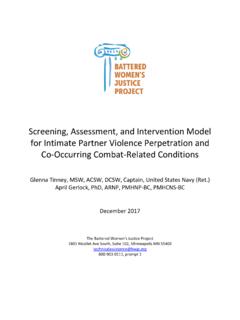 Screening, Assessment, and Intervention Model for Intimate ...